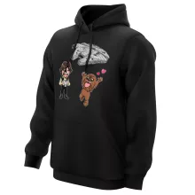 Han Solo Kapuzenpullover “Han Solo und Chewbacca SD Karikaturen und Das Falcon Millenium Mini Drone” – Parodie auf Star Wars