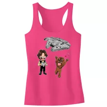 Han Solo Mädchen Kinder Tank top “Han Solo und Chewbacca SD Karikaturen und Das Falcon Millenium Mini Drone” – Parodie auf Star Wars