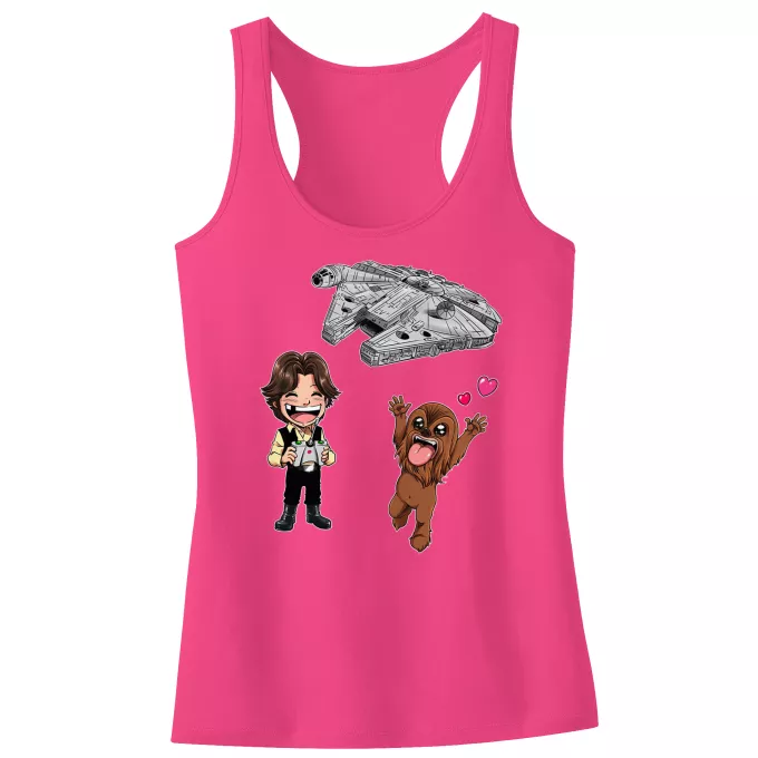 Mädchen Kinder Tank top Parodie auf Star Wars Han Solo und Chewbacca SD Karikaturen und Das Falcon Millenium Mini Drone