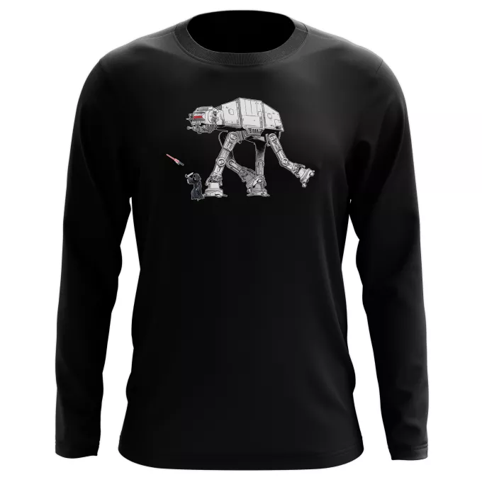 Magliette a maniche lunge Paoridia Star Wars Palpatine aka Darth Sidious e il suo AT-AT cane robot