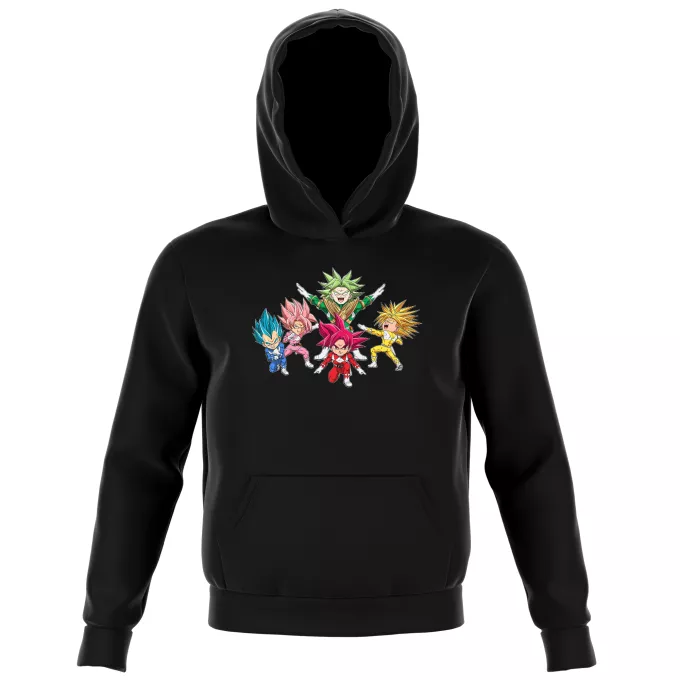 Barnhuvade tröjor Parodi Dragon Ball Super Son Goku, Vegeta, Broly, Black Goku, Trunks X Power Rangers