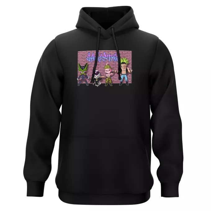 Hooded Sweatshirts Parody of Dragon Ball Z - DBZ Broly, Majin Buu, Cell and Frieza