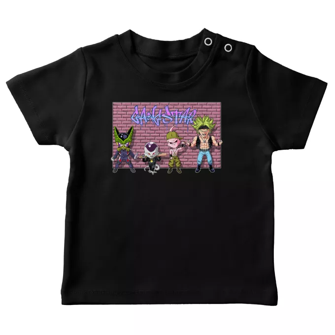 Baby's T-shirts Parody of Dragon Ball Z - DBZ Broly, Majin Buu, Cell and Frieza
