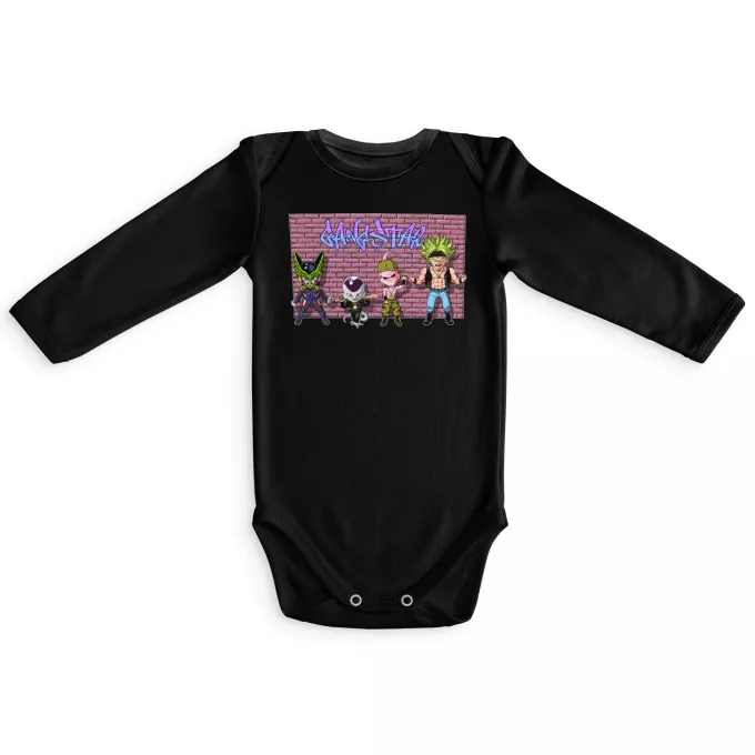 Long sleeve Baby Bodysuits Parody of Dragon Ball Z - DBZ Broly, Majin Buu, Cell and Frieza