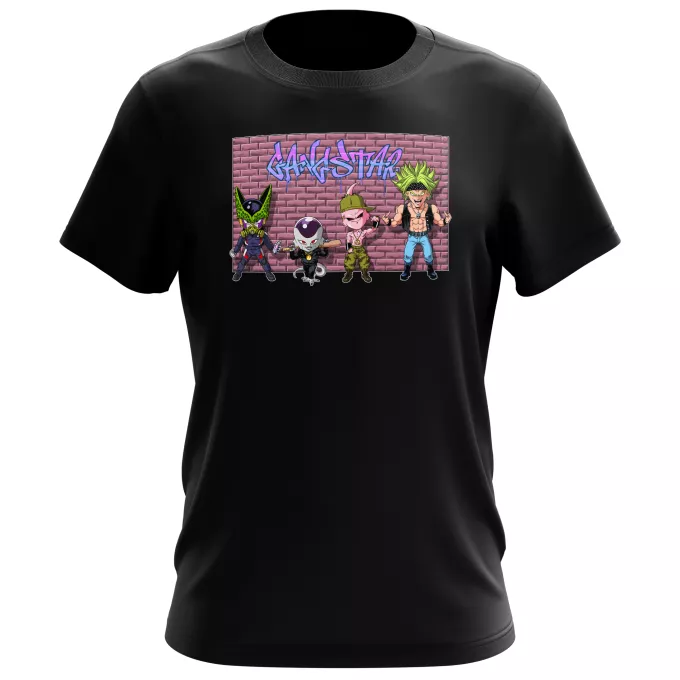 Men's T-shirts Parody of Dragon Ball Z - DBZ Broly, Majin Buu, Cell and Frieza