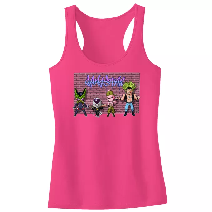 Girls Kids Tank Top Parody of Dragon Ball Z - DBZ Broly, Majin Buu, Cell and Frieza