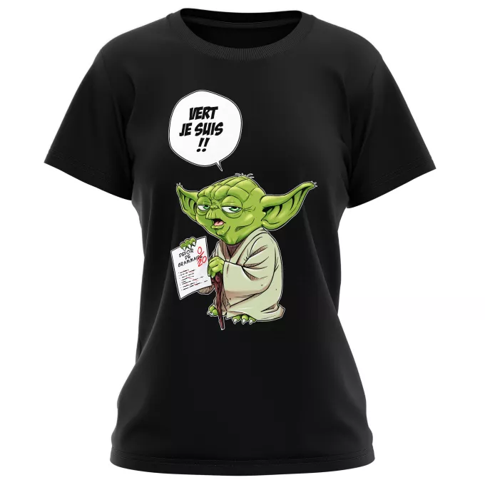 T-shirts Femmes Parodie Star Wars Vert, je suis !! - Yoda