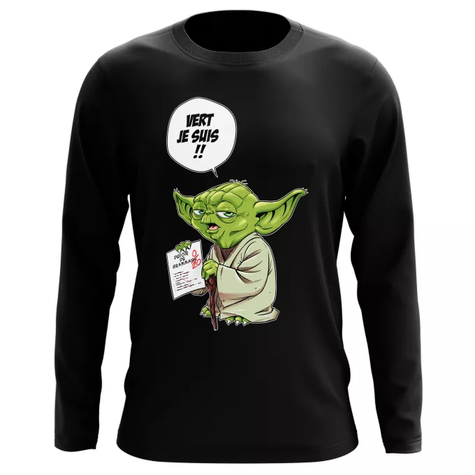 T-Shirts manches longues Parodie Star Wars Vert, je suis !! - Yoda