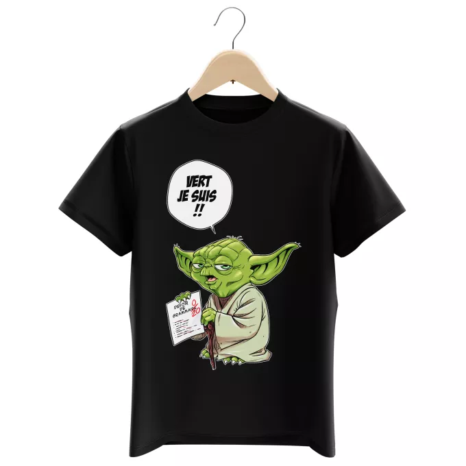 T-shirts Enfants Garçons Parodie Star Wars Vert, je suis !! - Yoda