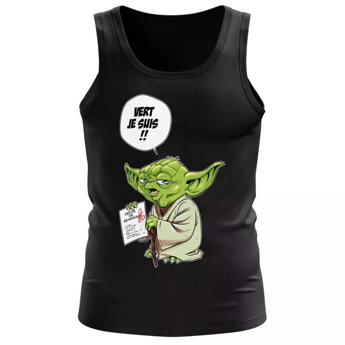 Débardeurs Hommes Parodie Star Wars Vert, je suis !! - Yoda