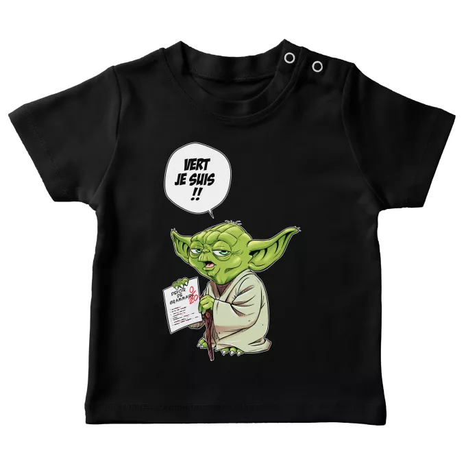 T-shirts bébé Parodie Star Wars Vert, je suis !! - Yoda