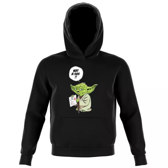Sweat-shirts à Capuche Enfant Parodie Star Wars Vert, je suis !! - Yoda