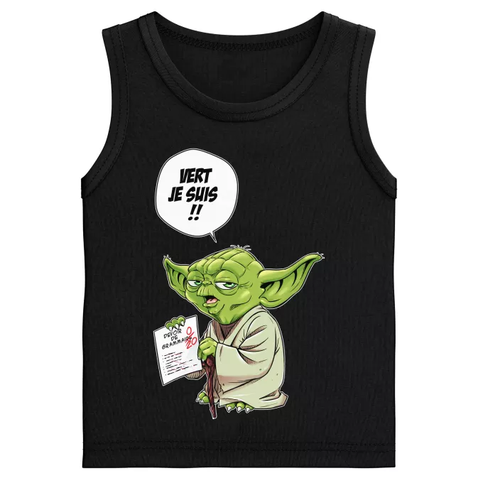 Débardeurs Enfants Garçons Parodie Star Wars Vert, je suis !! - Yoda
