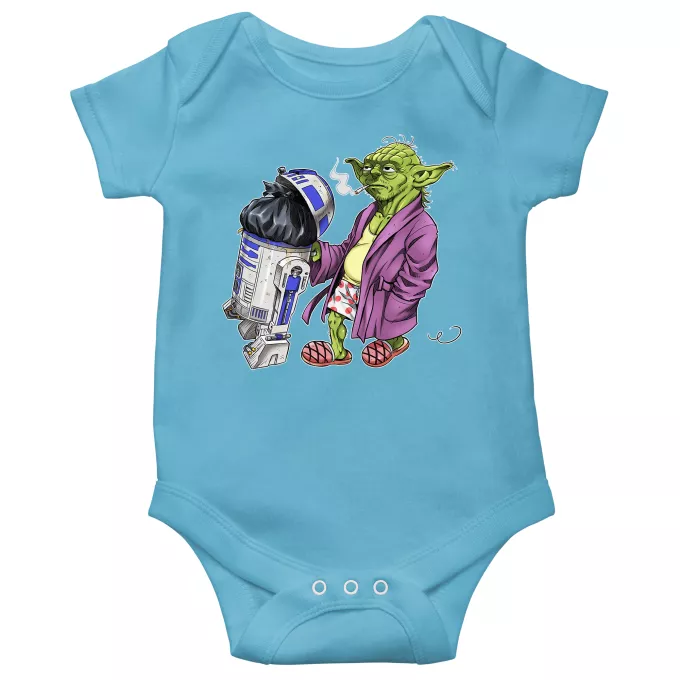 Body per bambini a maniche corte (bimbo) Paoridia Star Wars R2-D2 e Yoda