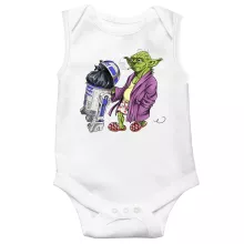 Body bebè senza maniche R2-D2 “R2-D2 e Yoda” – Parodia dei Star Wars