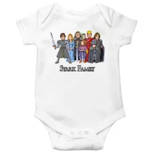 Body bébé Eddard « The Stark Family (With Robert Downey Jr Caricature) » – Parodie Game of Thrones