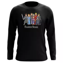T-Shirt à manches longues Eddard « The Stark Family (Avec Robert Downey Jr dans le rôle de Tony) » – Parodie Game of Thrones