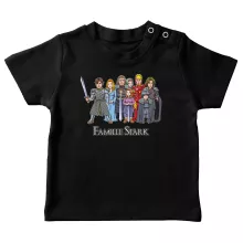 T-shirt bébé Eddard « The Stark Family (Avec Robert Downey Jr dans le rôle de Tony) » – Parodie Game of Thrones
