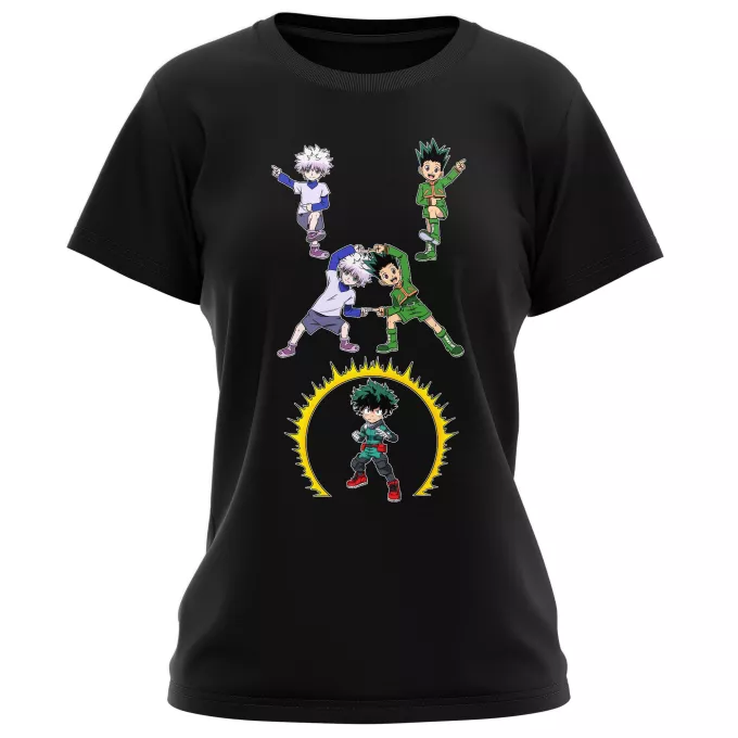 Kvinnor T-shirts Parodi My Hero Academia Gon, Killua och Deku (Izuku Midoriya)
