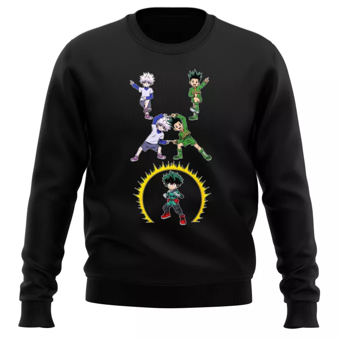 Tröjor Parodi My Hero Academia Gon, Killua och Deku (Izuku Midoriya)