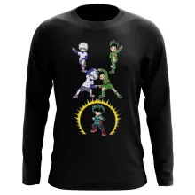 My Hero Academia parodi Svart Långärmad T-shirt - Gon, Killua och Deku (Izuku Midoriya) (Högklassig T-shirt - Tryckt i Frankrike - Ref : 1114)