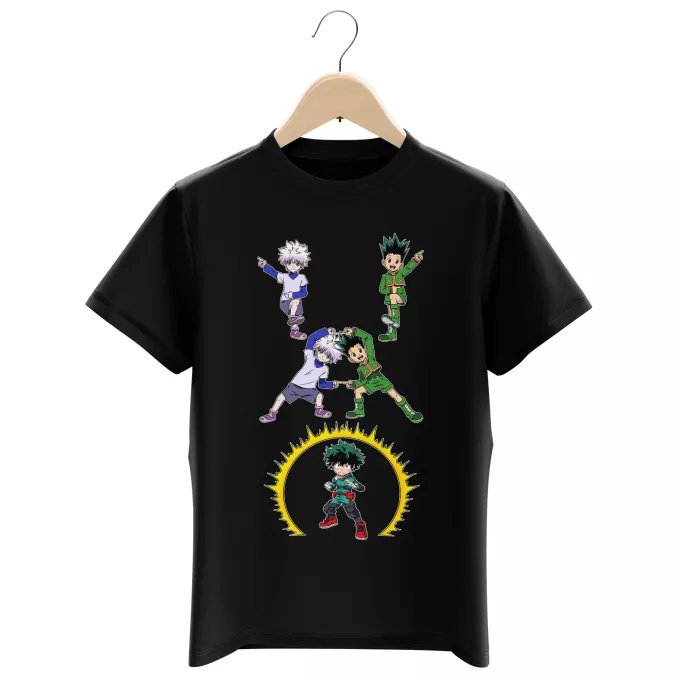 T-shirts för barn Parodi My Hero Academia Gon, Killua och Deku (Izuku Midoriya)