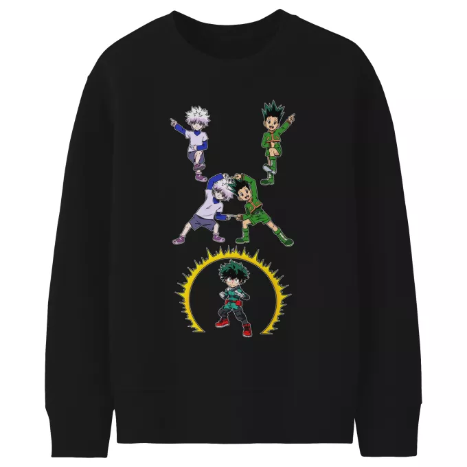 Tröjor för barn Parodi My Hero Academia Gon, Killua och Deku (Izuku Midoriya)