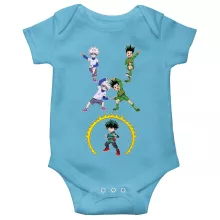 My Hero Academia parodi Blå Body baby korta ärmar (pojkar) - Gon, Killua och Deku (Izuku Midoriya) (Högklassig Body Baby - Tryckt i Frankrike - Ref : 1114)