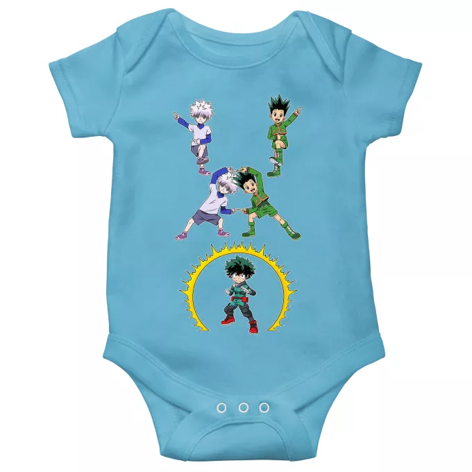 Body baby korta ärmar (pojkar) Parodi My Hero Academia Gon, Killua och Deku (Izuku Midoriya)