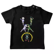 My Hero Academia parodi Svart T-shirt för Baby - Gon, Killua och Deku (Izuku Midoriya) (Högklassig T-shirt - Tryckt i Frankrike - Ref : 1114)