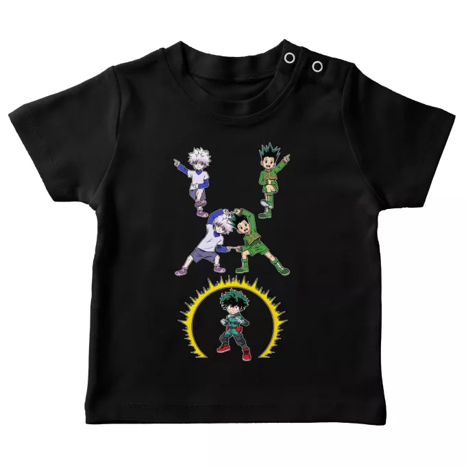 Baby T-shirts Parodi My Hero Academia Gon, Killua och Deku (Izuku Midoriya)