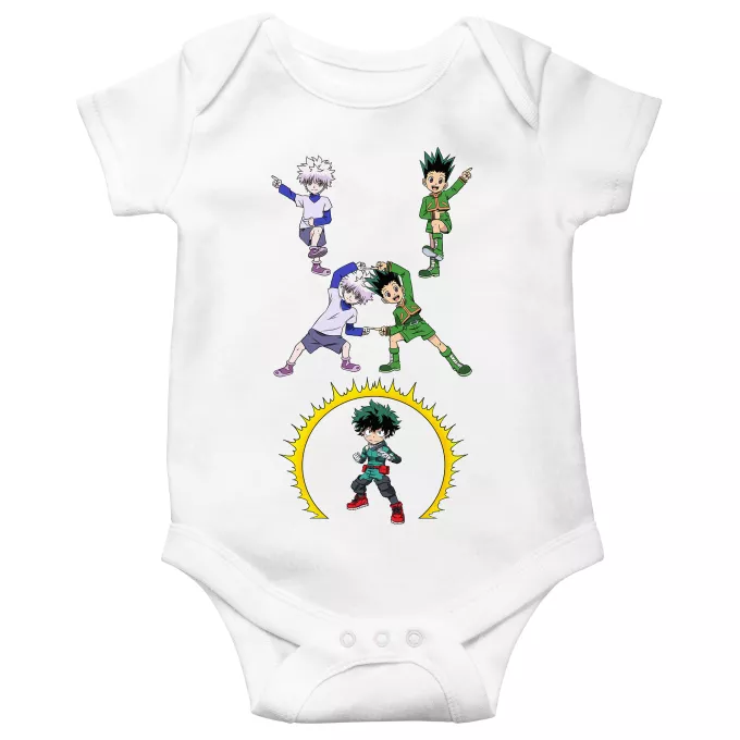 Body baby korta ärmar Parodi My Hero Academia Gon, Killua och Deku (Izuku Midoriya)