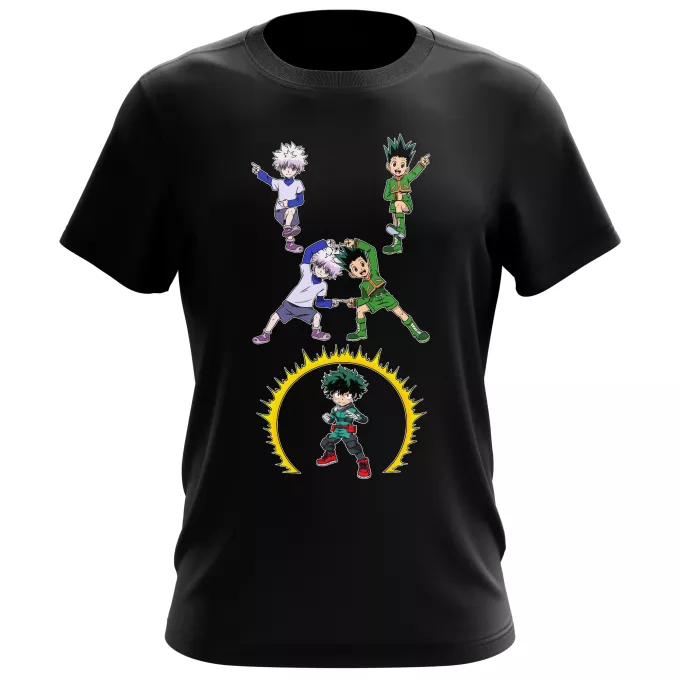 T-shirts för män Parodi My Hero Academia Gon, Killua och Deku (Izuku Midoriya)