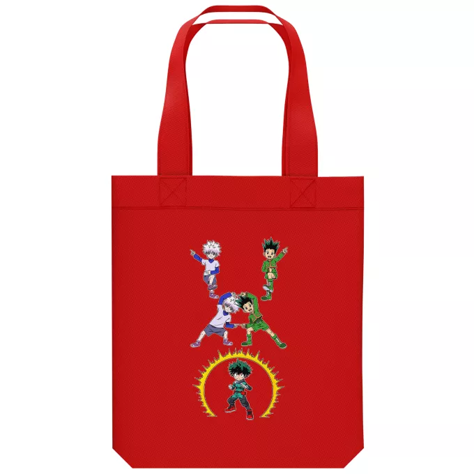 Borsa Tote Bag in cotone organico Paoridia My Hero Academia Gon, Killua e Deku (Izuku Midoriya)
