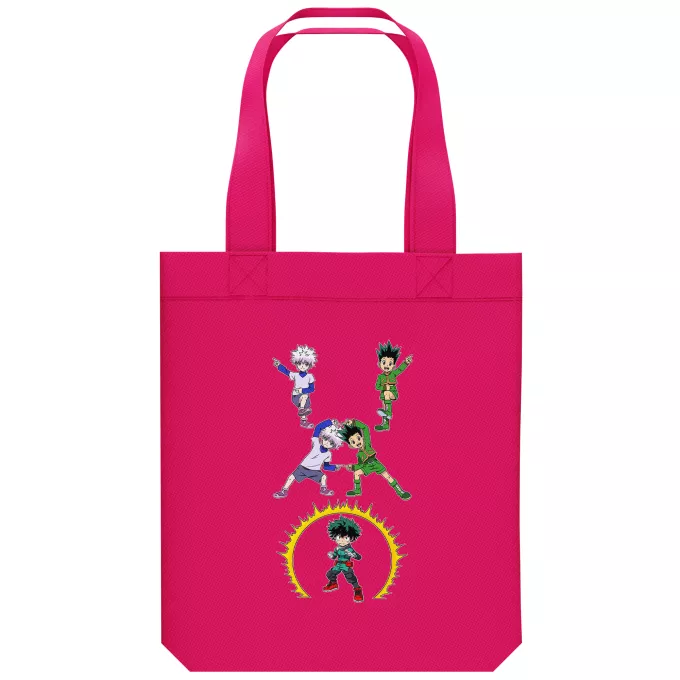 Bolsa (Tote Bag) de algodón orgánico Parodia My Hero Academia Gon, Killua y Deku (Izuku Midoriya)