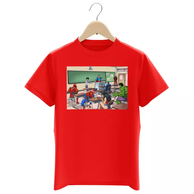 Magliette per bambini e ragazzi Paoridia My Hero Academia Deku con Deadpool, Superman, Iron Man, Wonder Woman, L'Uomo Ragno, Batman e Hulk