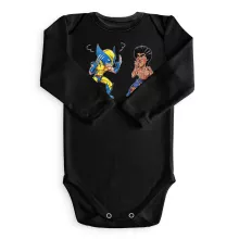 Body bebè a maniche lunghe Wolverine Vs Bruce-Lee – Parodia dei Wolverine