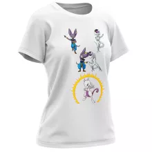 Beerus Damen T-shirt “Beerus, Freezer und Mewtwo” – Parodie auf Pokémon