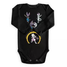 Beerus Baby Body långa ärmar “Beerus, Lord Freezer och Mewtwo” – Parodi Pokémon