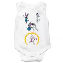 Beerus Body baby Ärmlös “Beerus, Lord Freezer och Mewtwo” – Parodi Pokémon