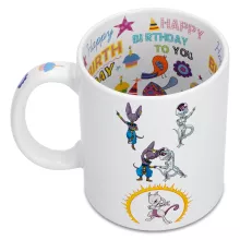 Beerus Tasse “Beerus, Freezer und Mewtwo” – Parodie auf Pokémon