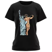 Camiseta Mujer Eren Jaeger “Eren Jaeger e la estatua de la Libertad” – Parodia de Shingeki no Kyojin
