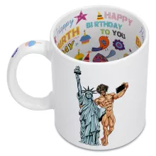 Taza Eren Jaeger “Eren Jaeger e la estatua de la Libertad” – Parodia de Shingeki no Kyojin