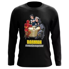 T-Shirt à manches longues Iron Man « Barman, le super Héros du quotidien ! » – Parodie Batman