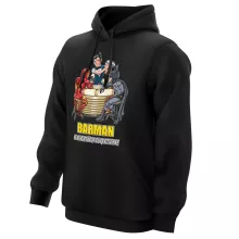 Sweat à capuche Iron Man « Barman, le super Héros du quotidien ! » – Parodie Batman
