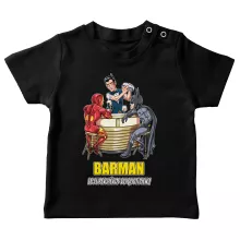 T-shirt bébé Iron Man « Barman, le super Héros du quotidien ! » – Parodie Batman