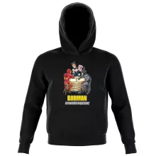 Sweat à capuche Enfant Iron Man « Barman, le super Héros du quotidien ! » – Parodie Batman