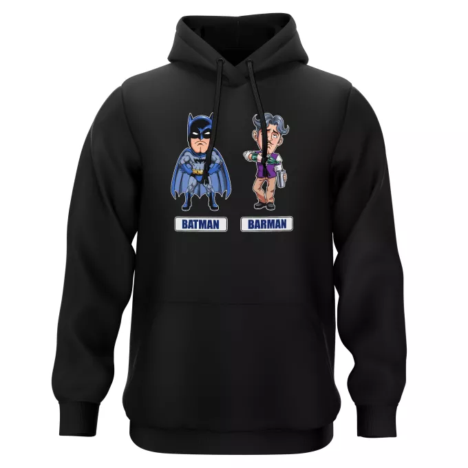 Sweat-shirts à Capuche Parodie Batman Les 2 Super-Héros de la Nuit !! - Barman