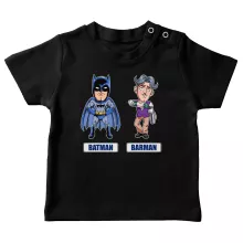 T-shirt bébé « Les 2 Super-Héros de la Nuit !! » – Parodie Batman