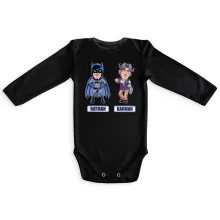 Body bébé manches longues « Les 2 Super-Héros de la Nuit !! » – Parodie Batman